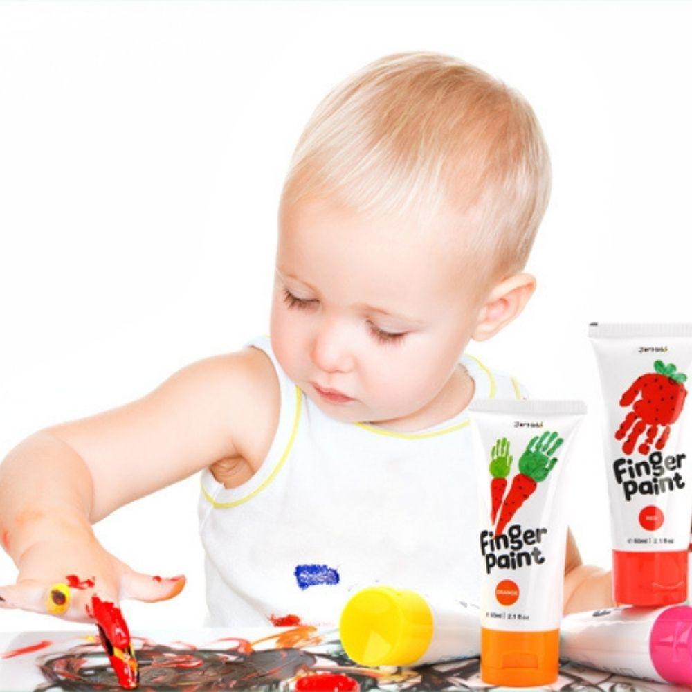 PINTURA DE DEDOS JARMELO ·CUBO 6 COLORES· - Happy Moments Baby