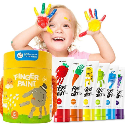 PINTURA DE DEDOS JARMELO ·CUBO 6 COLORES· - Happy Moments Baby