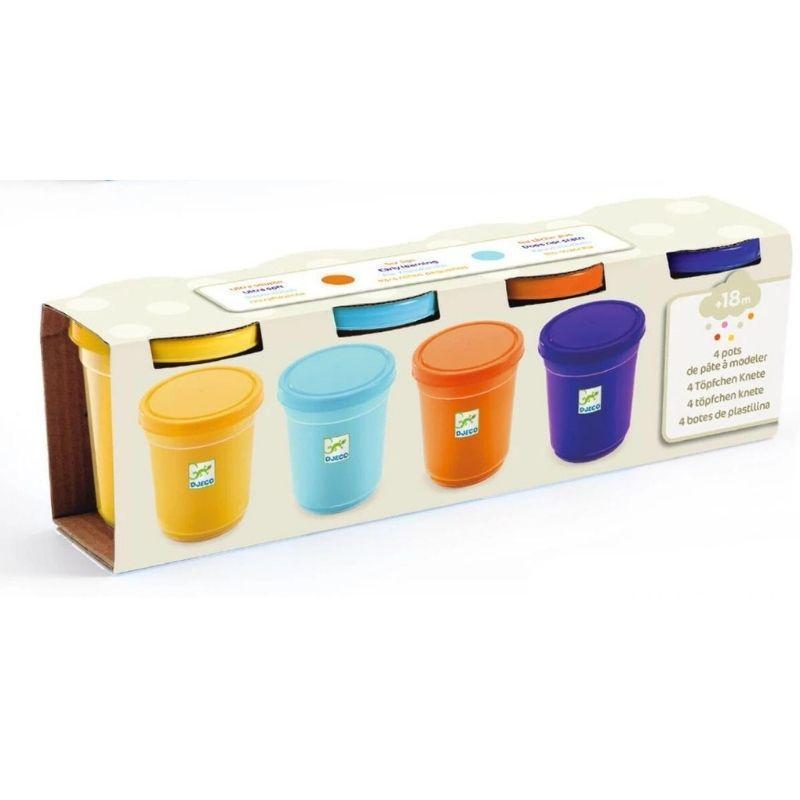 PLASTILINA DJECO PASTA PARA MOLDEAR ·4 BOTES NATURALEZA· - Happy Moments Baby