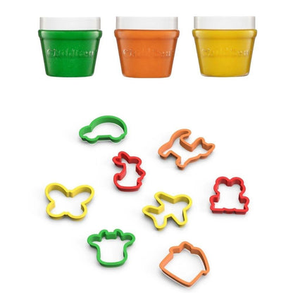 PLASTILINA NATURAL CHILDGEN ·SET DE 3 BOTES 125g + 8 MOLDES· - Happy Moments Baby