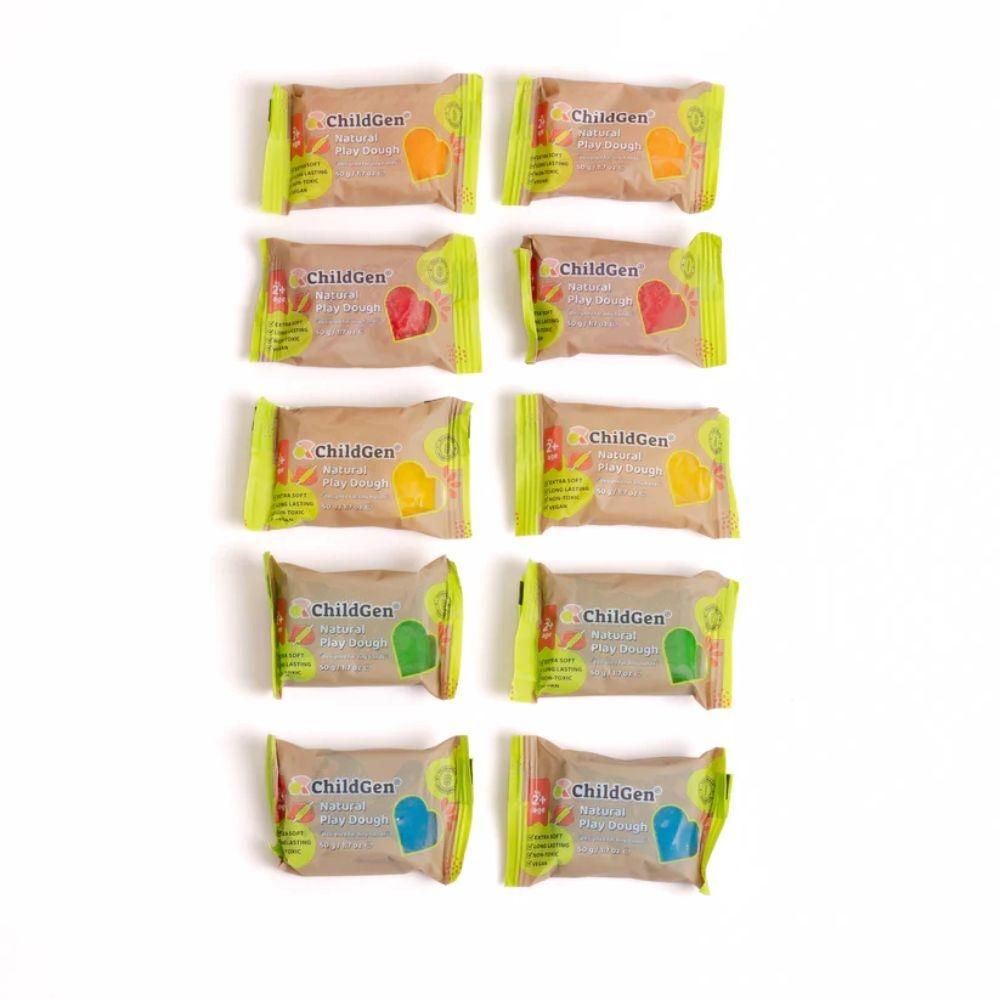 PLASTILINA NATURAL CHILDGEN ·SET MINIPACK 10 BOLSITAS 50G· - Happy Moments Baby