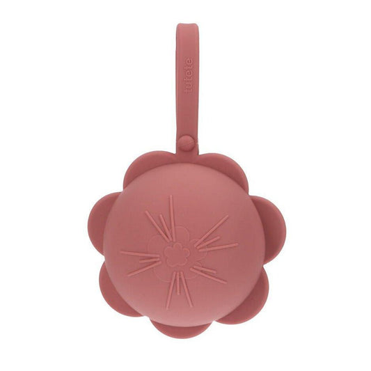 PORTACHUPETES SILICONA TUTETE ·FLOR BRICK DUST· - Happy Moments Baby