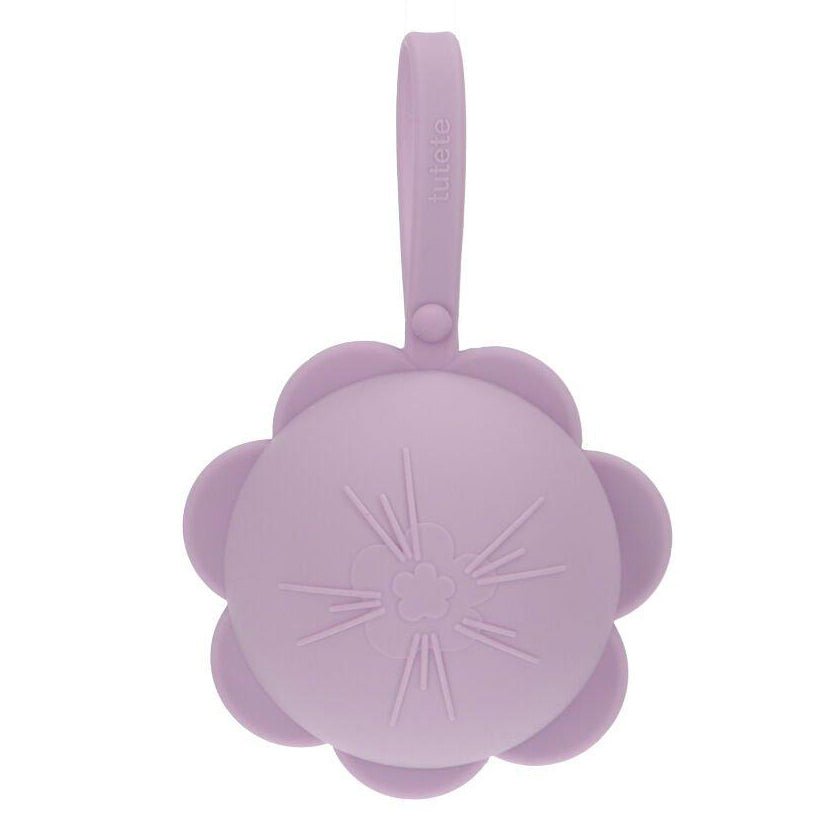 PORTACHUPETES SILICONA TUTETE ·FLOR LILA· - Happy Moments Baby