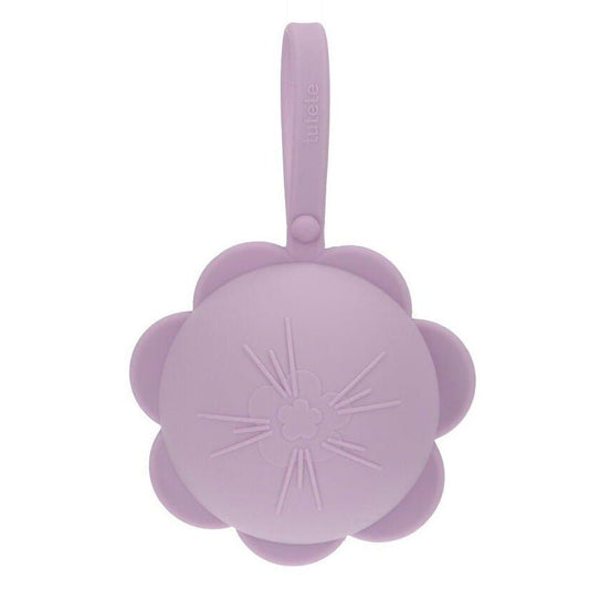 PORTACHUPETES SILICONA TUTETE ·FLOR LILA· - Happy Moments Baby