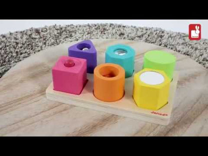JUGUETE DE MADERA JANOD ·PUZLE CON 6 FIGURAS SENSORIALES·