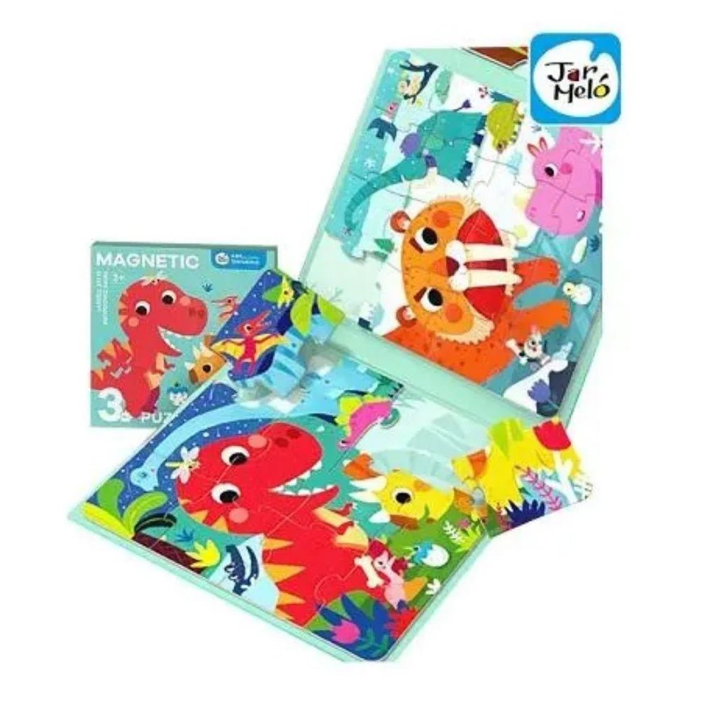 PUZLE MAGNÉTICO JARMELO 3 EN 1 ·DINOS· - Happy Moments Baby