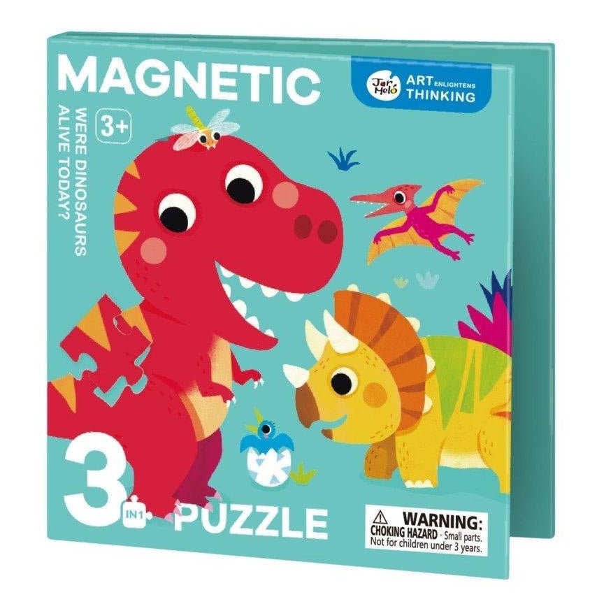 PUZLE MAGNÉTICO JARMELO 3 EN 1 ·DINOS· - Happy Moments Baby