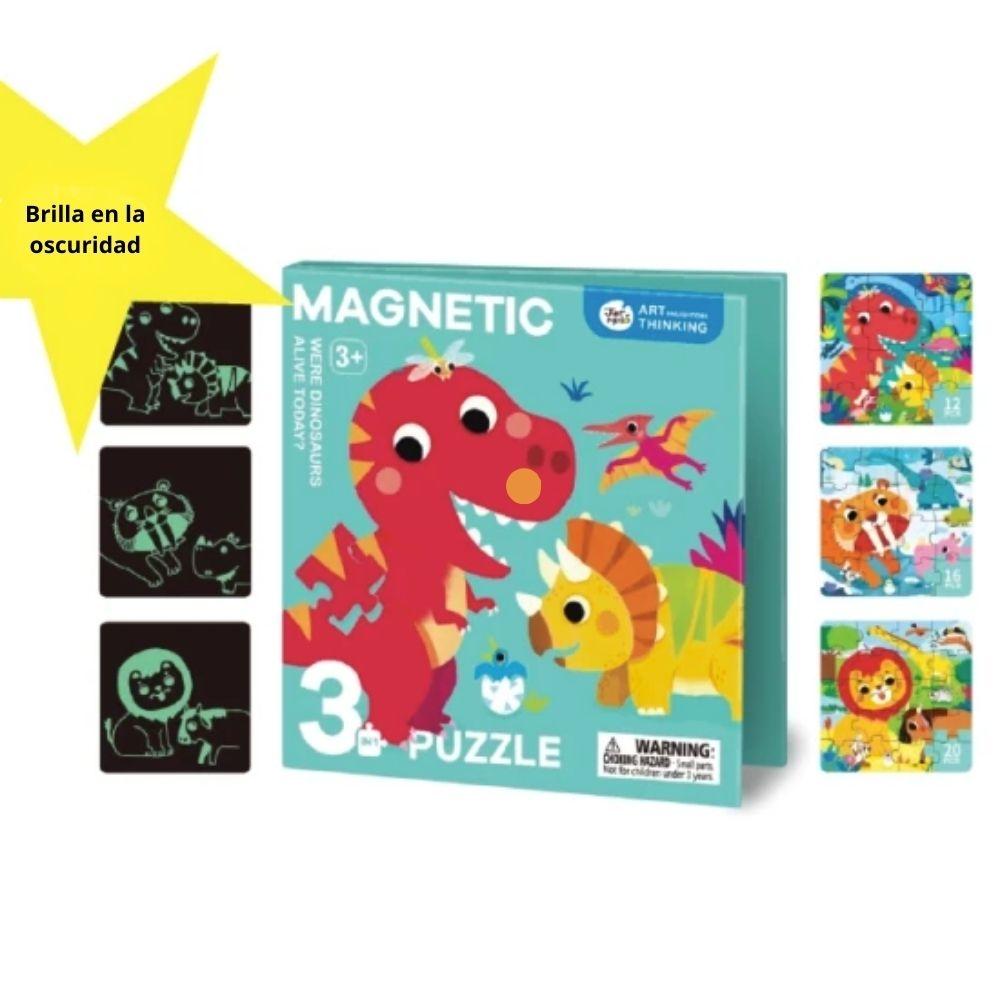 PUZLE MAGNÉTICO JARMELO 3 EN 1 ·DINOS· - Happy Moments Baby