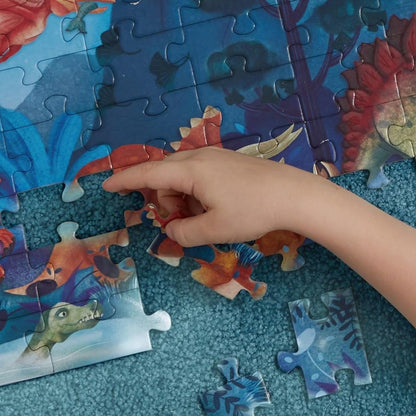 PUZZLE 1,5M 200 PIEZAS FLUORESCENTE HAPE ·DINOSAURIOS· - Happy Moments Baby