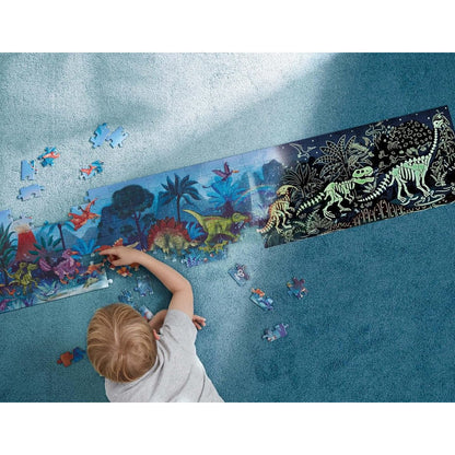 PUZZLE 1,5M 200 PIEZAS FLUORESCENTE HAPE ·DINOSAURIOS· - Happy Moments Baby