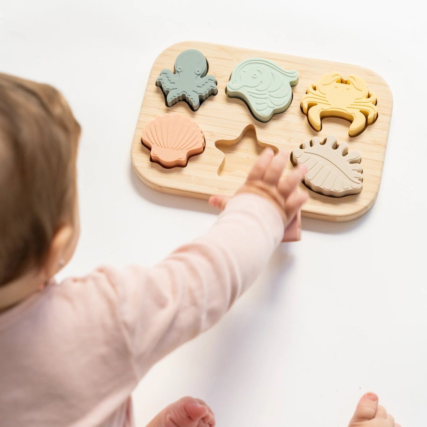 PUZZLE ENCAJABLE SILICONA SARO ·SEA LIFE· - Happy Moments Baby