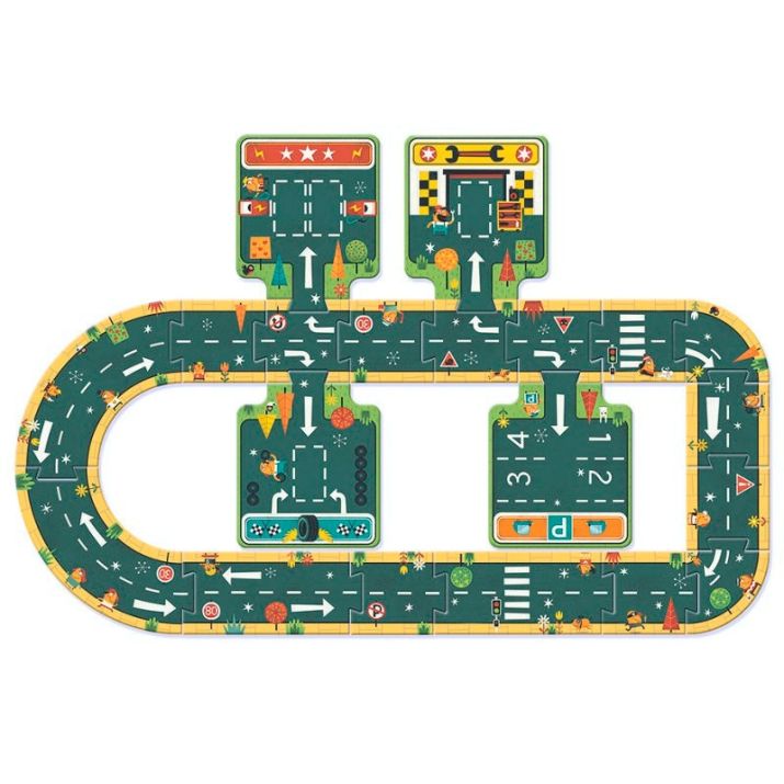 PUZZLE GIGANTE DJECO ·POP TO PLAY CARRETERAS· - Happy Moments Baby