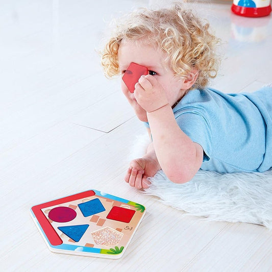 PUZZLE INFANTIL HAPE ·DESCUBRE QUIEN ESTÁ EN CASA· - Happy Moments Baby