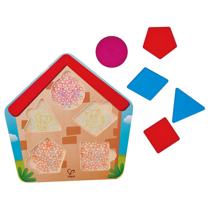 PUZZLE INFANTIL HAPE ·DESCUBRE QUIEN ESTÁ EN CASA· - Happy Moments Baby
