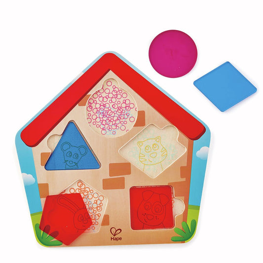 PUZZLE INFANTIL HAPE ·DESCUBRE QUIEN ESTÁ EN CASA· - Happy Moments Baby