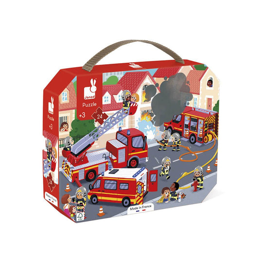 PUZZLE JANOD +3 AÑOS ·LOS BOMBEROS 24 PIEZAS· - Happy Moments Baby