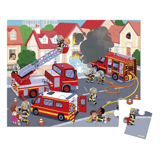 PUZZLE JANOD +3 AÑOS ·LOS BOMBEROS 24 PIEZAS· - Happy Moments Baby