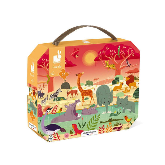 PUZZLE JANOD +5 AÑOS ·LA RESERVA DE ANIMALES 54 PIEZAS· - Happy Moments Baby