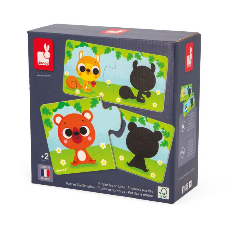PUZZLE JANOD ·LOS ANIMALES Y SU SOMBRA· - Happy Moments Baby