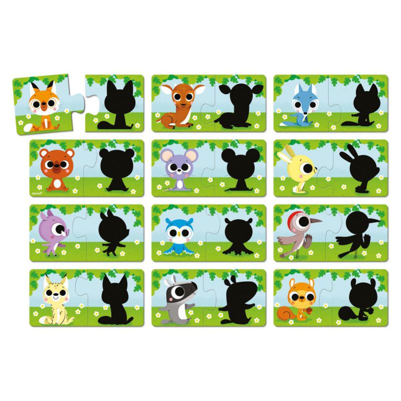 PUZZLE JANOD ·LOS ANIMALES Y SU SOMBRA· - Happy Moments Baby