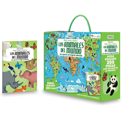 PUZZLE + LIBRO EDUCATIVO ·LOS ANIMALES DEL MUNDO· - Happy Moments Baby