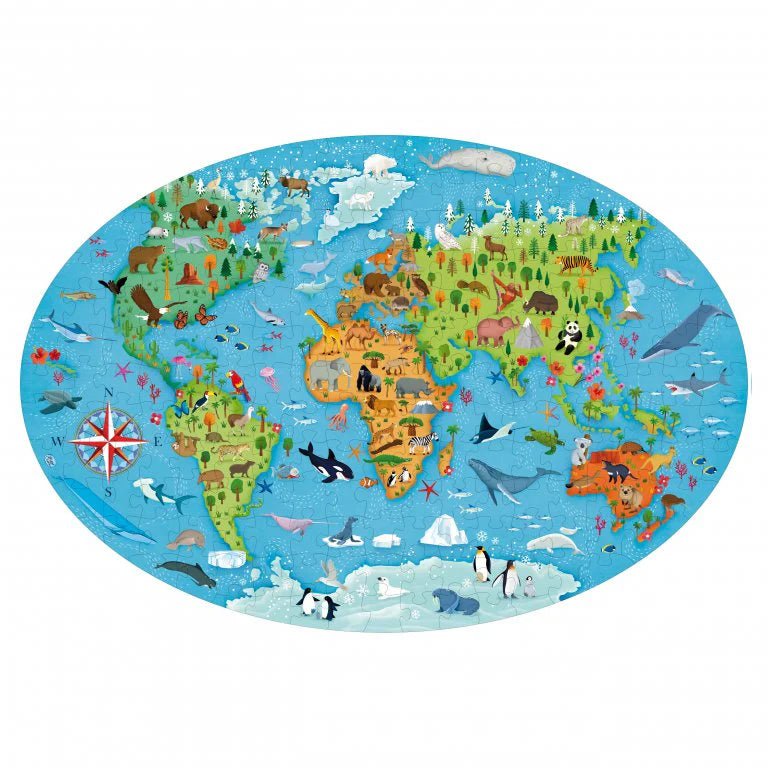 PUZZLE + LIBRO EDUCATIVO ·LOS ANIMALES DEL MUNDO· - Happy Moments Baby