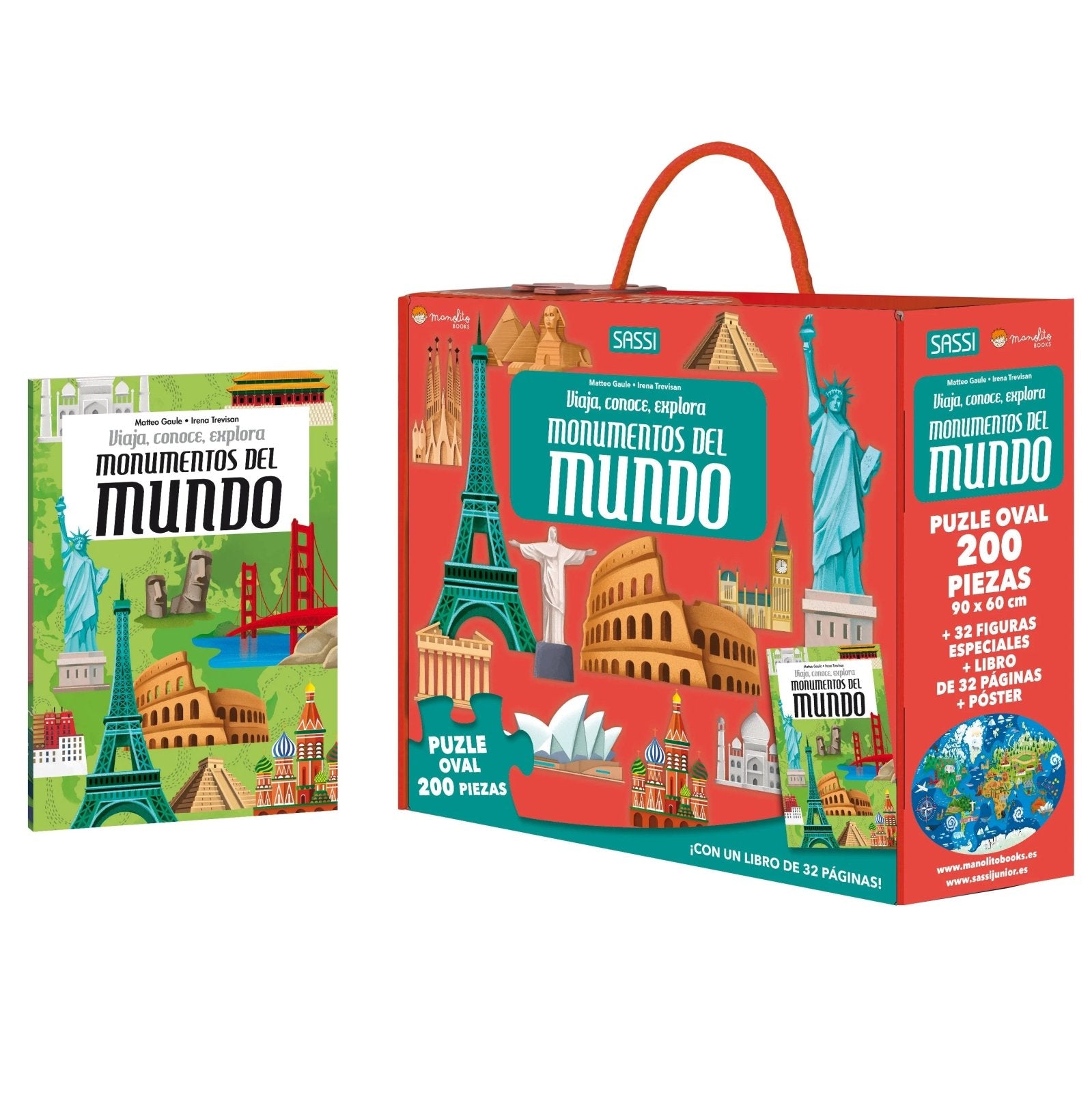 PUZZLE + LIBRO EDUCATIVO ·MONUMENTOS DEL MUNDO· - Happy Moments Baby