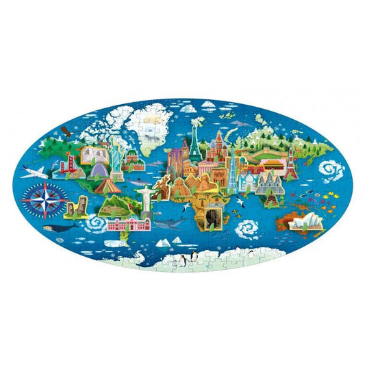 PUZZLE + LIBRO EDUCATIVO ·MONUMENTOS DEL MUNDO· - Happy Moments Baby