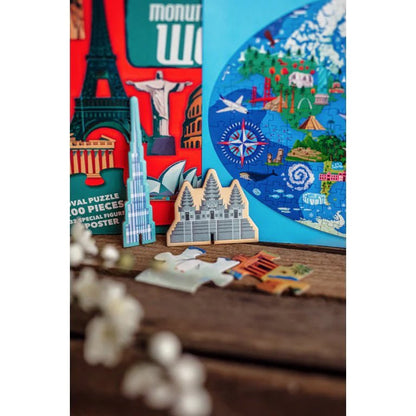 PUZZLE + LIBRO EDUCATIVO ·MONUMENTOS DEL MUNDO· - Happy Moments Baby