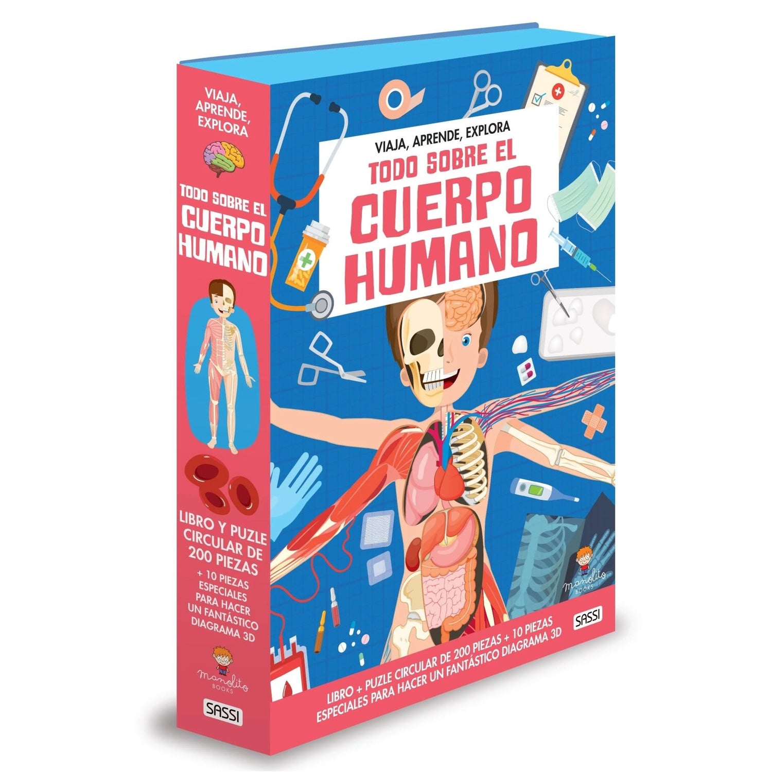 PUZZLE + LIBRO ·TODO SOBRE EL CUERPO HUMANO· - Happy Moments Baby