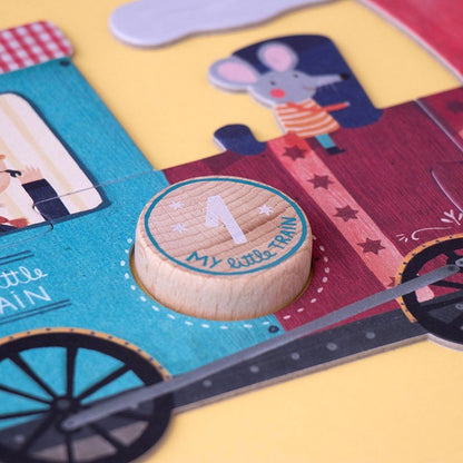 PUZZLE LONDJI 10 MINI PUZZLES ·MY LITTLE TRAIN· - Happy Moments Baby