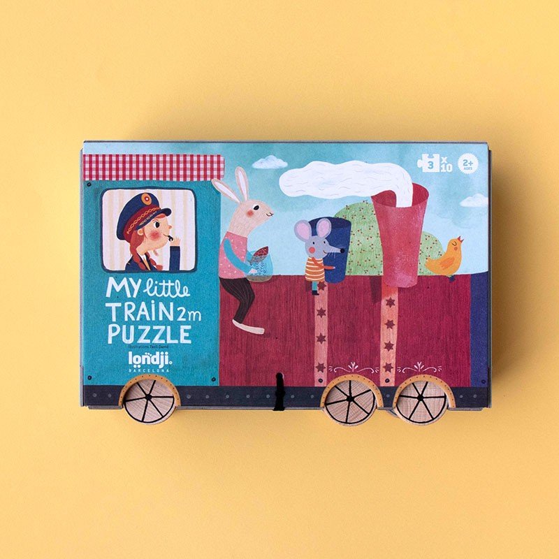 PUZZLE LONDJI 10 MINI PUZZLES ·MY LITTLE TRAIN· - Happy Moments Baby