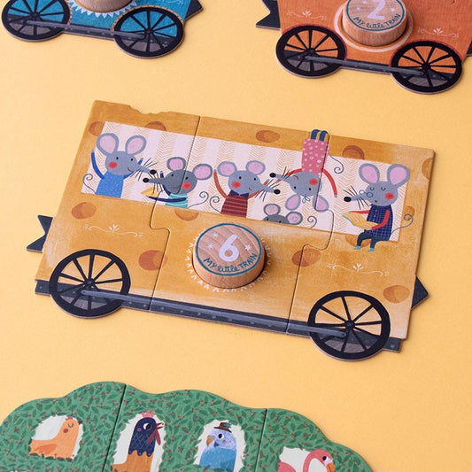 PUZZLE LONDJI 10 MINI PUZZLES ·MY LITTLE TRAIN· - Happy Moments Baby