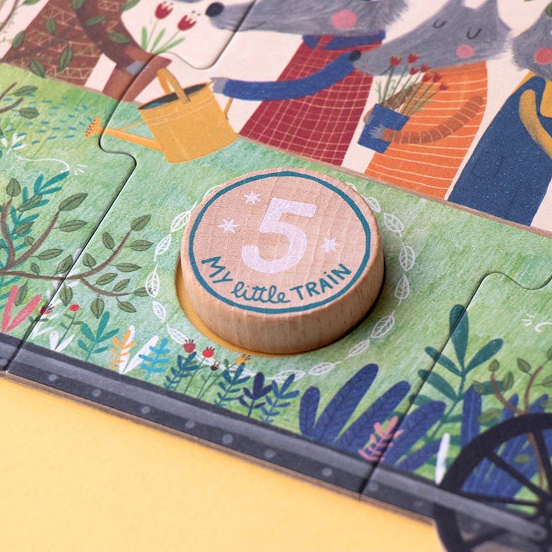 PUZZLE LONDJI 10 MINI PUZZLES ·MY LITTLE TRAIN· - Happy Moments Baby