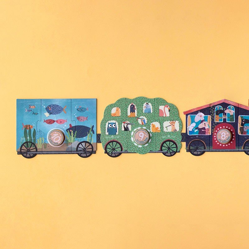 PUZZLE LONDJI 10 MINI PUZZLES ·MY LITTLE TRAIN· - Happy Moments Baby