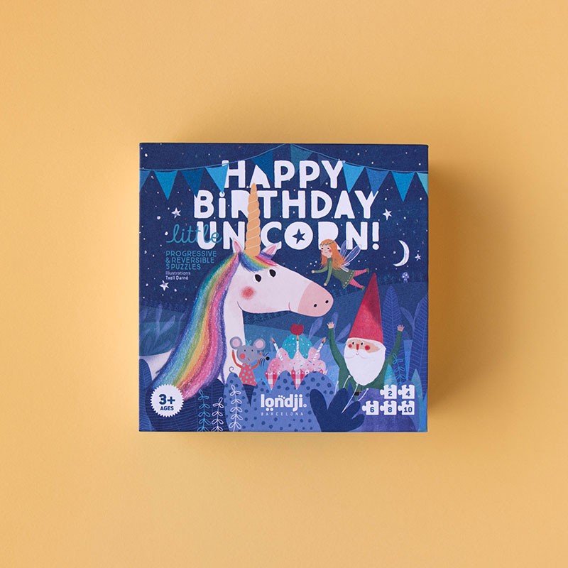 PUZZLE LONDJI 5 PUZZLES ·HAPPY BIRTHDAY MY LITTLE UNICORN· - Happy Moments Baby