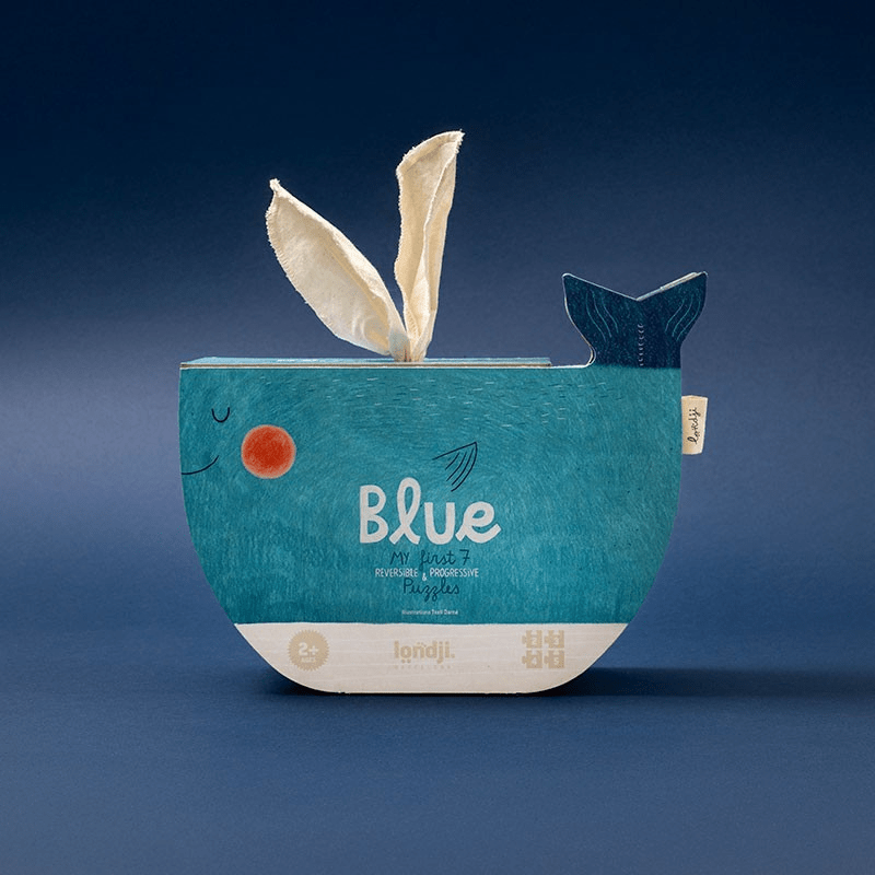 PUZZLE LONDJI 7 PUZZLES REVERSIBLES ·BLUE· - Happy Moments Baby