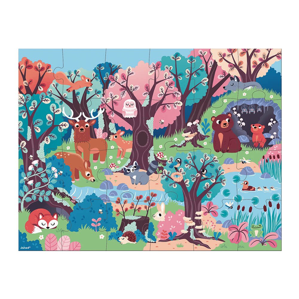 PUZZLE MÁGICO CON LINTERNA JANOD +3 AÑOS ·BOSQUE MÁGICO 24 PIEZAS· - Happy Moments Baby