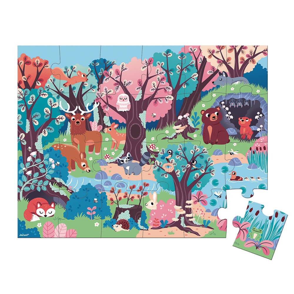 PUZZLE MÁGICO CON LINTERNA JANOD +3 AÑOS ·BOSQUE MÁGICO 24 PIEZAS· - Happy Moments Baby