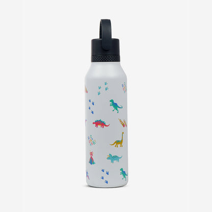Vista posterior con dinosaurios y huellas de la botella Runbott Duno 600 ml