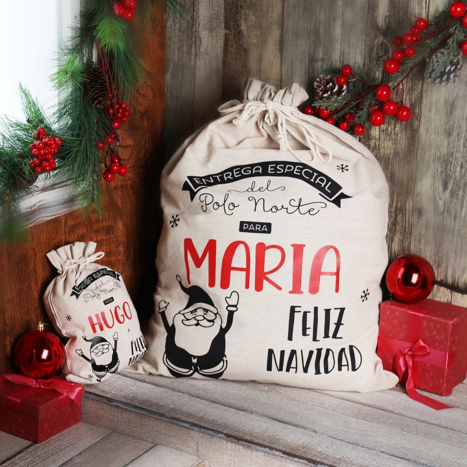 SACO DE NAVIDAD PERSONALIZADO ·PAPÁ NOEL· - Happy Moments Baby