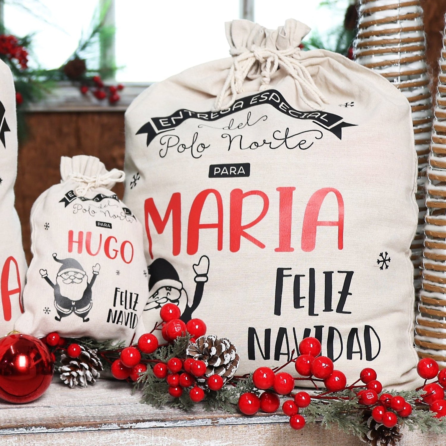 SACO DE NAVIDAD PERSONALIZADO ·PAPÁ NOEL· - Happy Moments Baby