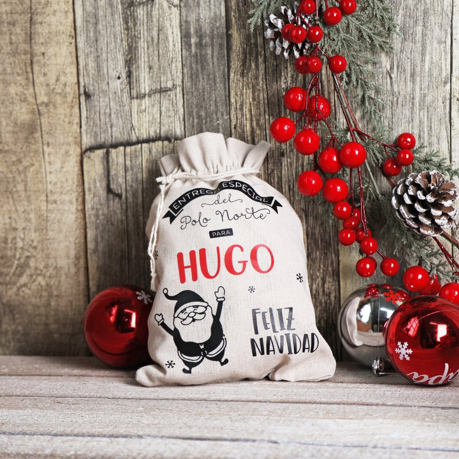 SACO DE NAVIDAD PERSONALIZADO ·PAPÁ NOEL· - Happy Moments Baby