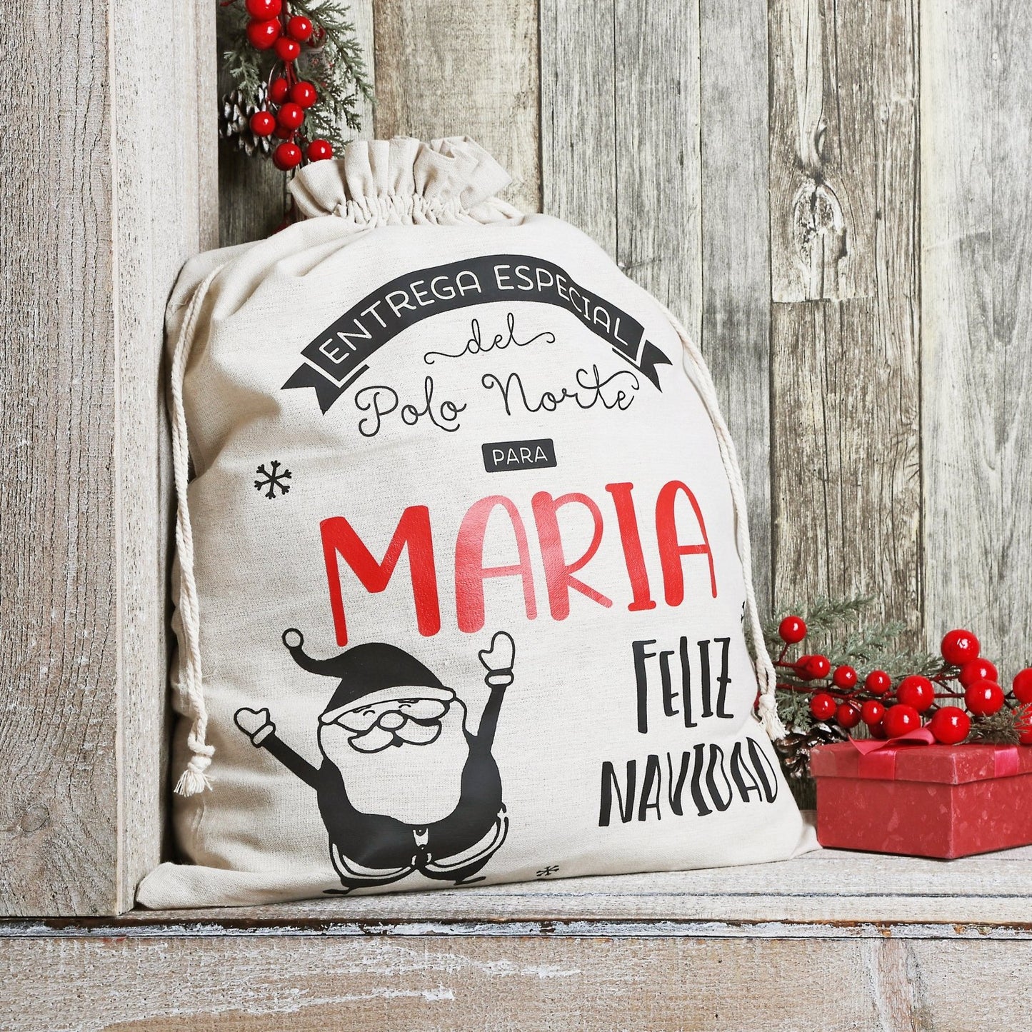 SACO DE NAVIDAD PERSONALIZADO ·PAPÁ NOEL· - Happy Moments Baby