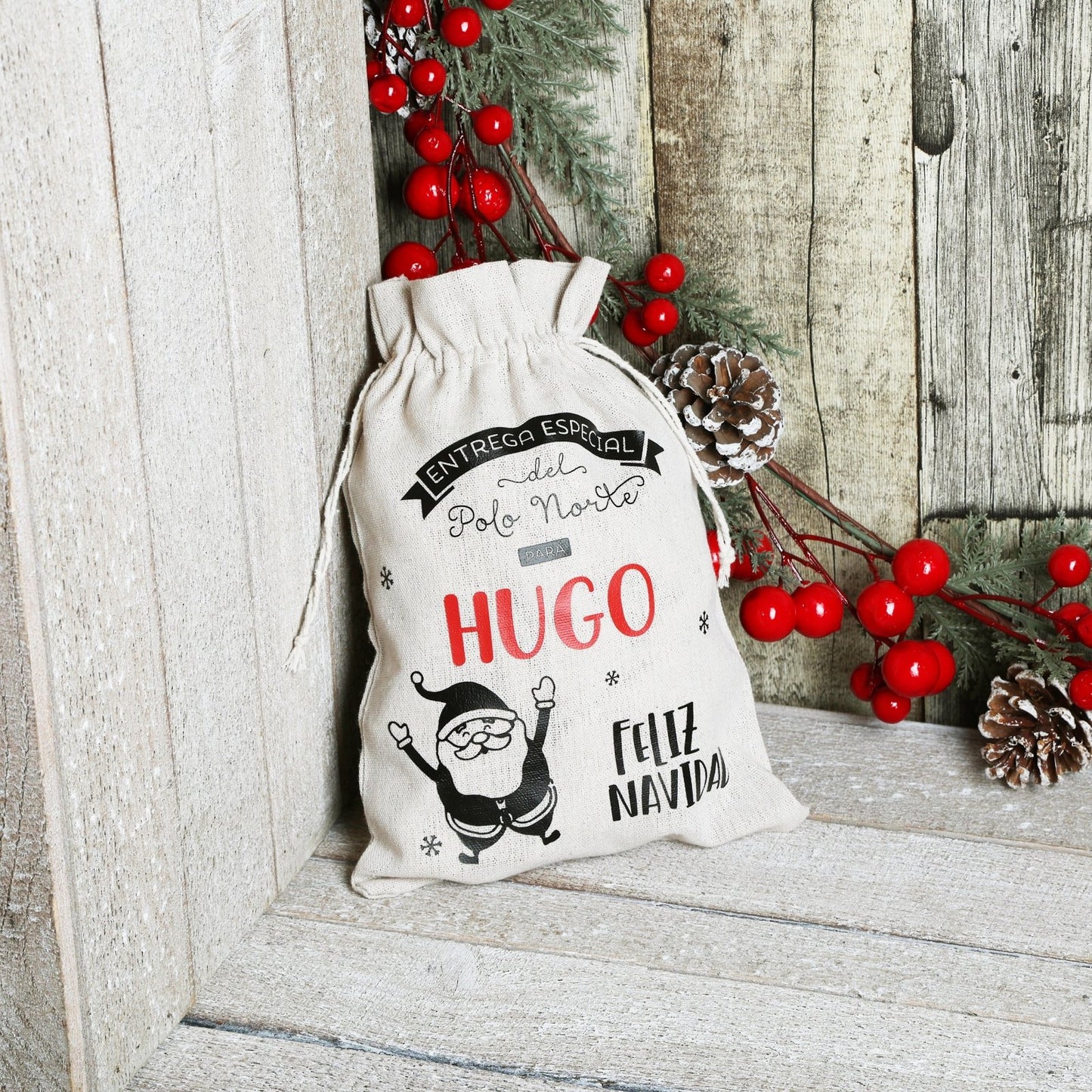 SACO DE NAVIDAD PERSONALIZADO ·PAPÁ NOEL· - Happy Moments Baby