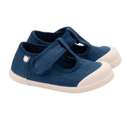 SANDALIAS RESPETUOSAS IGOR ·LONA PEPITO AZUL MARINO· - Happy Moments Baby