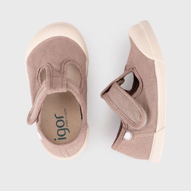 SANDALIAS RESPETUOSAS IGOR ·LONA PEPITO CACAO· - Happy Moments Baby