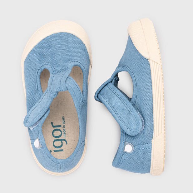 SANDALIAS RESPETUOSAS IGOR ·LONA PEPITO JEANS· - Happy Moments Baby