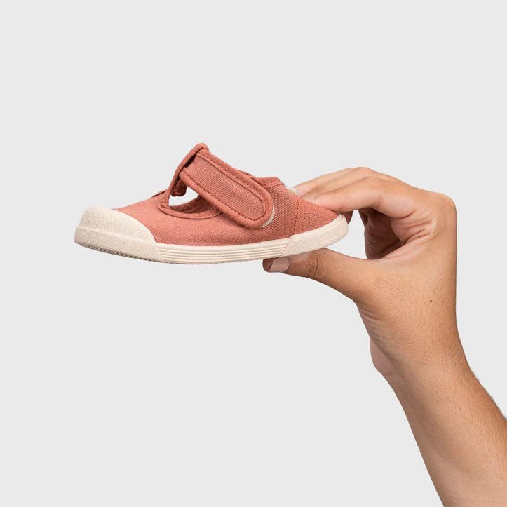 SANDALIAS RESPETUOSAS IGOR ·LONA PEPITO TERRACOTA· - Happy Moments Baby