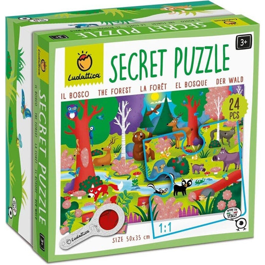 SECRET PUZZLE LUDATTICA 24 PIEZAS ·EL BOSQUE· - Happy Moments Baby